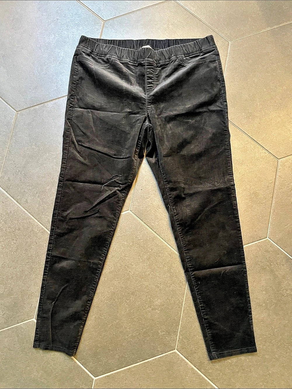 Eileen Fisher Black Corduroy Pants Large